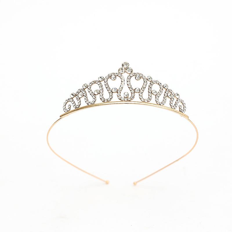 Serre-tête Couronne de Princesse à Strass pour Enfants - Mignon Style Peigne Chat Lapin Incrusté de Diamants pour Filles