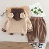 Girl Baby Clothing Set Boys Winter Fashionable Baby Children's Thick Coat Pants Two Piece Set
