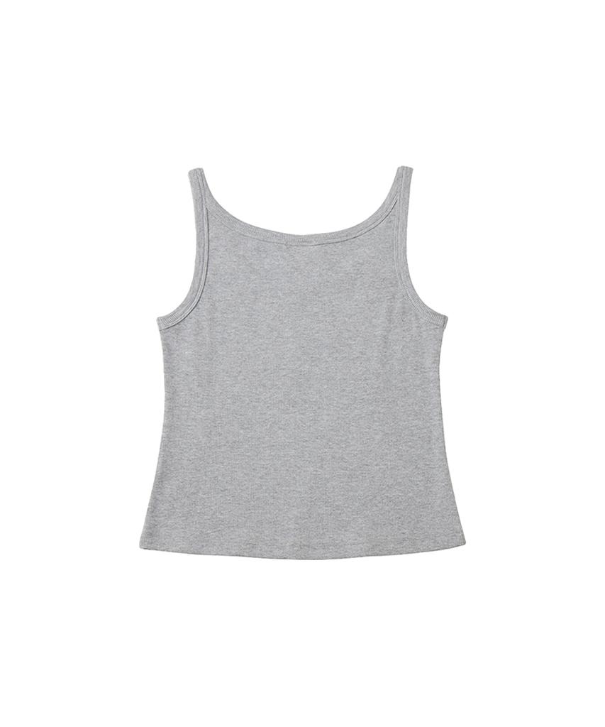 DANGLEDROP Dgdp Square Logo Sleeveless T-Shirt_Melange Gray