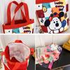Cartoon Printed Graffiti Bucket Bag Lovely Cylinder Students Carry Lunch Bag Canvas Women Handbag