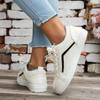 Fashion 2025 Spring and Autumn Fashion Women's Lace-up Flat-soled Sports and Leisure High-Quality Comfortable Vulcanized Shoes for Women
