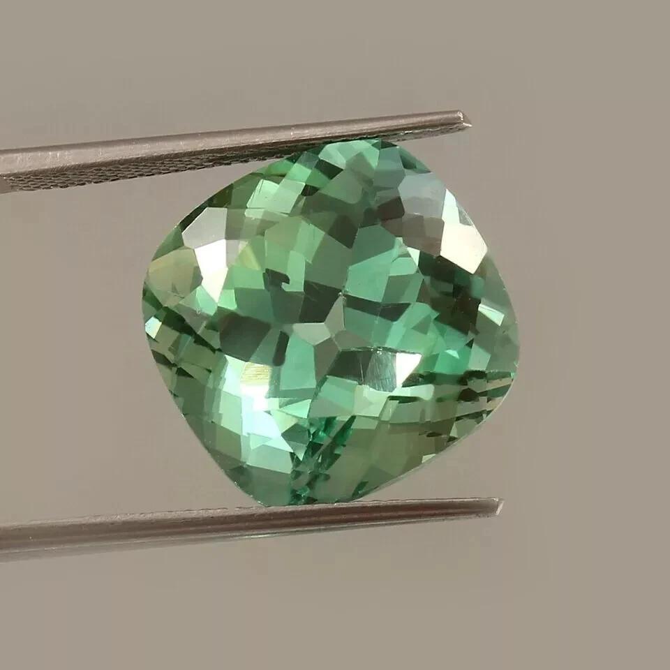 6-8 Ct Natural Awesome Ceylon Green Sapphire Cushion Fabulous Gemstone