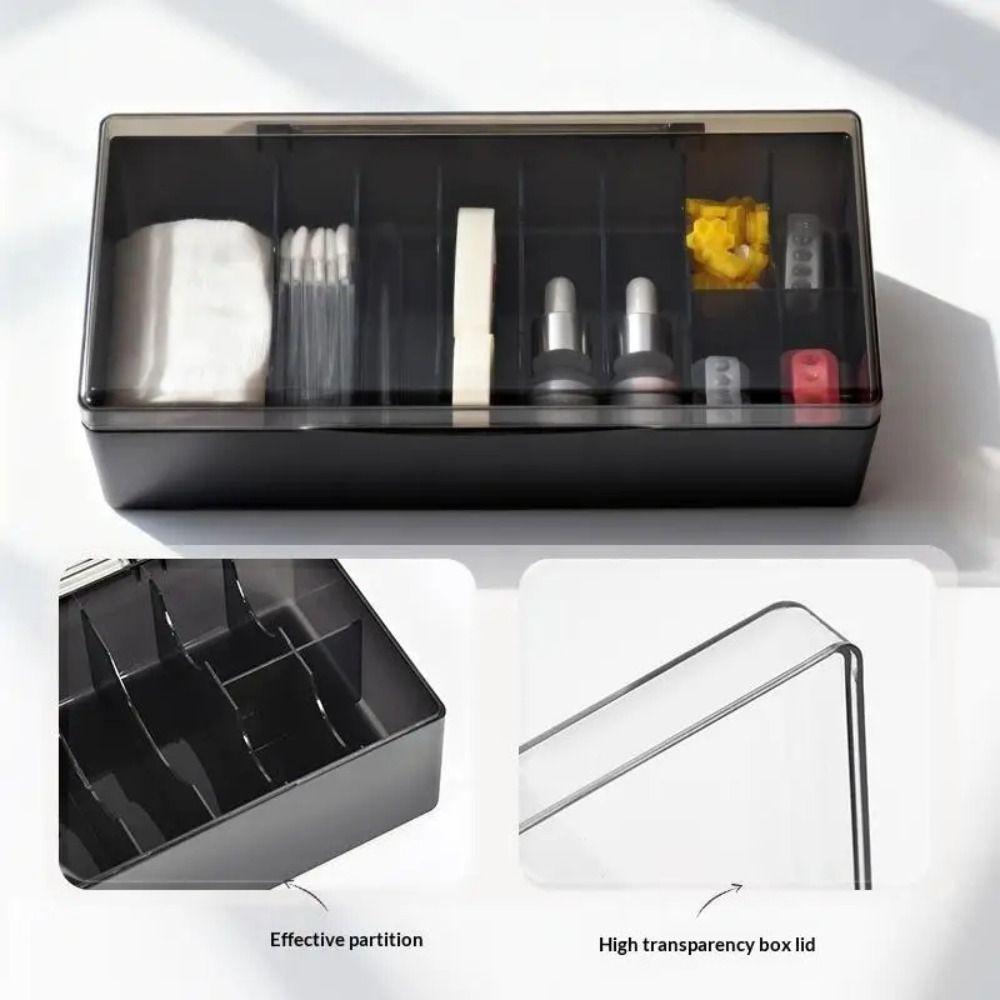 10 Grids Lash Extension Storage Box Dust-proof Divided Compartments Eyelash Tools Containers Space Saving Clear Cover