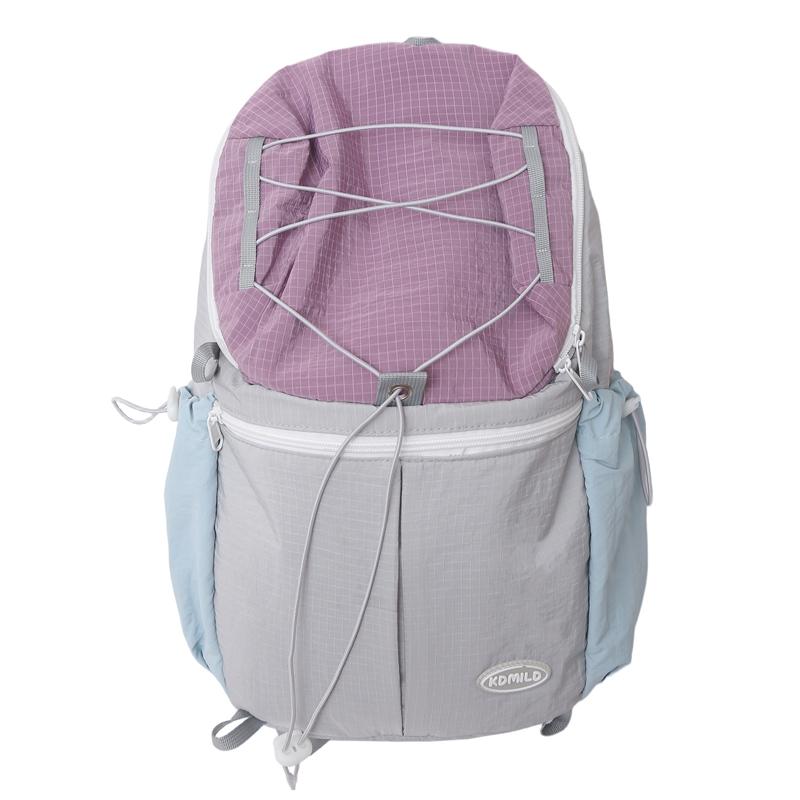

Contrast Color Backpack Unisex Lightweight Large Capacity Backpack сірий/фіолетовий