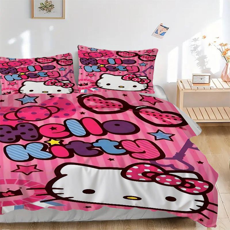 

3 шт. Постельное белье Hello Kitty: Идеально подойдет для спальни или гостевой комнаты.. Мягкий и удобный, без стержня yy251031042 135x200cm
