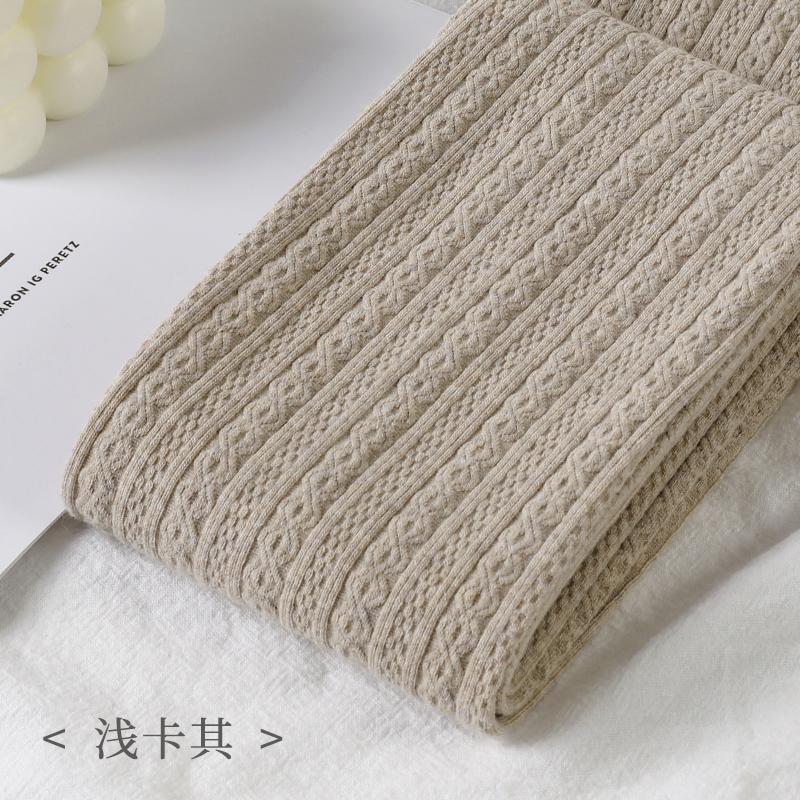 Her Autumnal Frosty Season Gentle Soft Cotton Nostalgic Cable Knit Transparent Hosiery Lass Featherweight Secure Support Versatile Snug Thermal