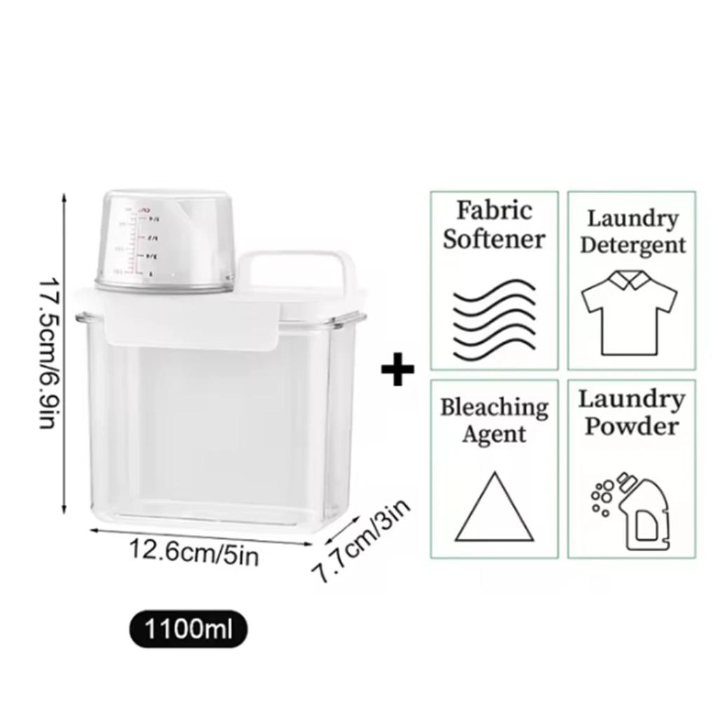2300Ml Airtight Laundry Detergent Powder Storage Box Container with Lids Grain Storage Jar Bleach Storage Container with Labels