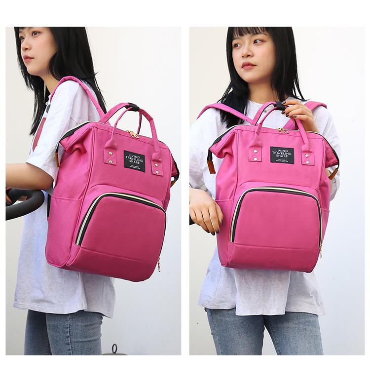 Large Capacity Splash-proof Mummy Bag: Fashionable Multi-Purpose Travel and Baby Bag