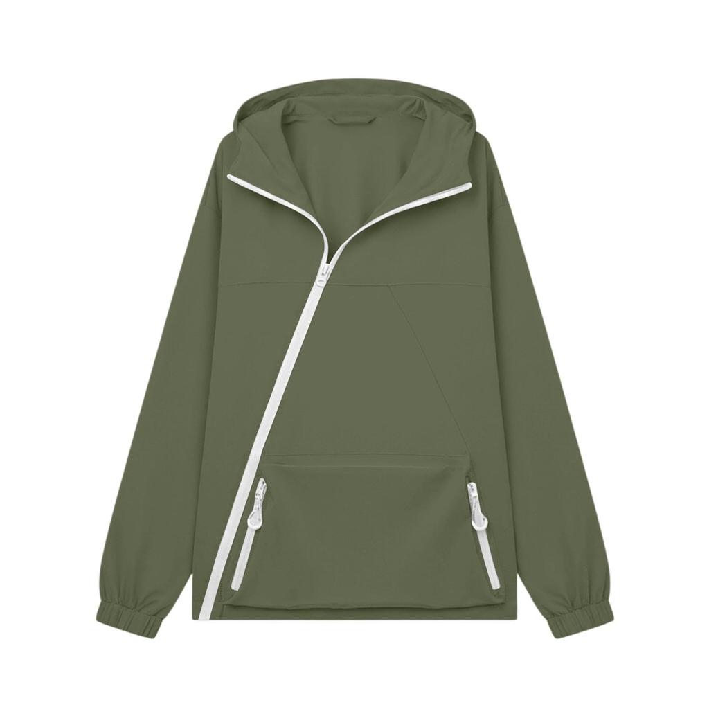 Women's Casual Hooded Zip Up Jacket with Pockets
