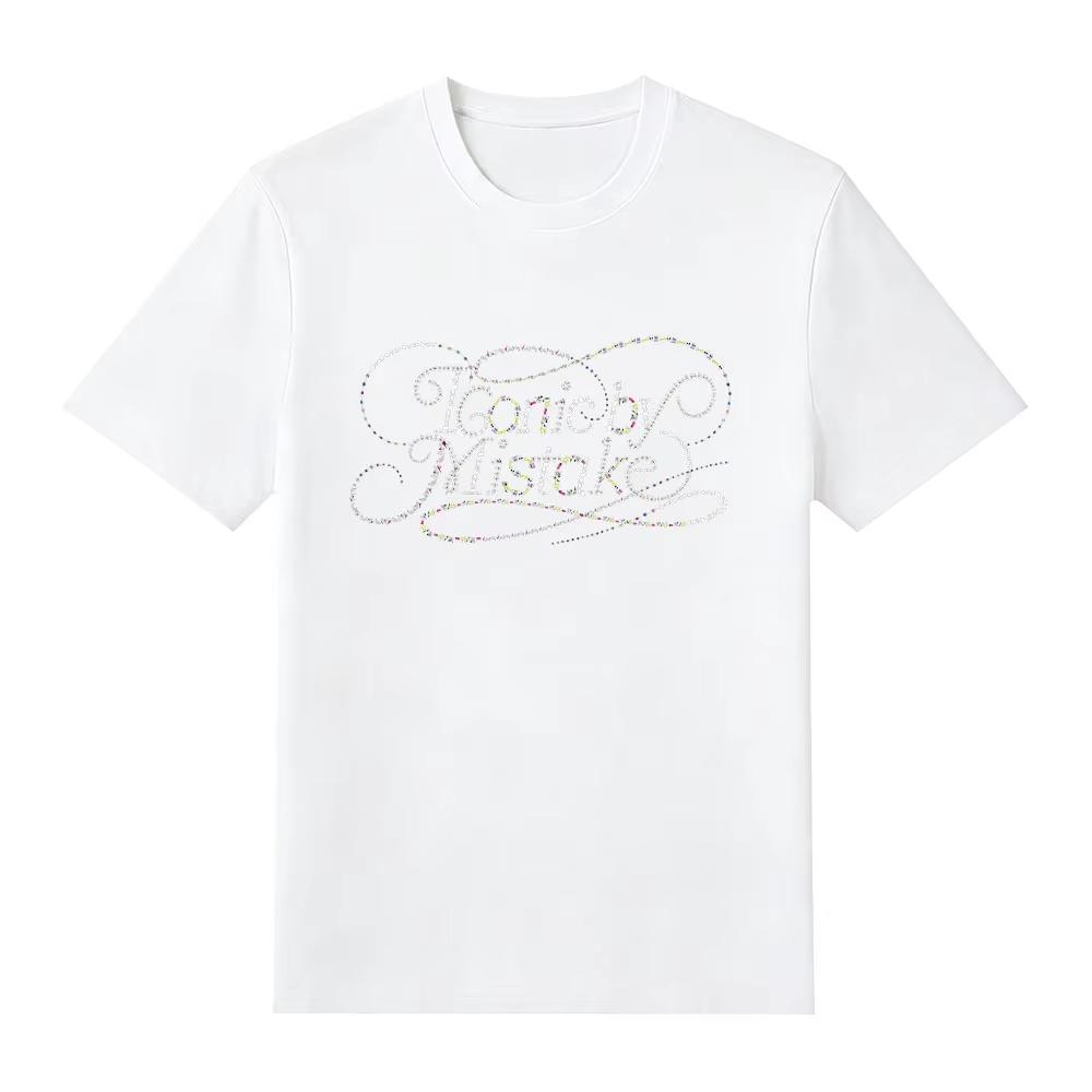 KATSEYE Iconic By Mistake T-Shirts Mode Lässig Bedrucktes T-Shirt Damen Sommer Baumwolle Kurzarm Leicht Atmungsaktiv und Bequem Kleidung L