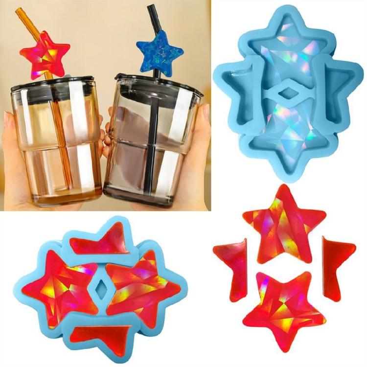 Straw Topper Attachment Silicone Mold Holographic Mold Straw Topper Resin Mold