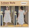 Women's Sweet Fairy Style Cloud Cotton Nightdress with Chest Pads