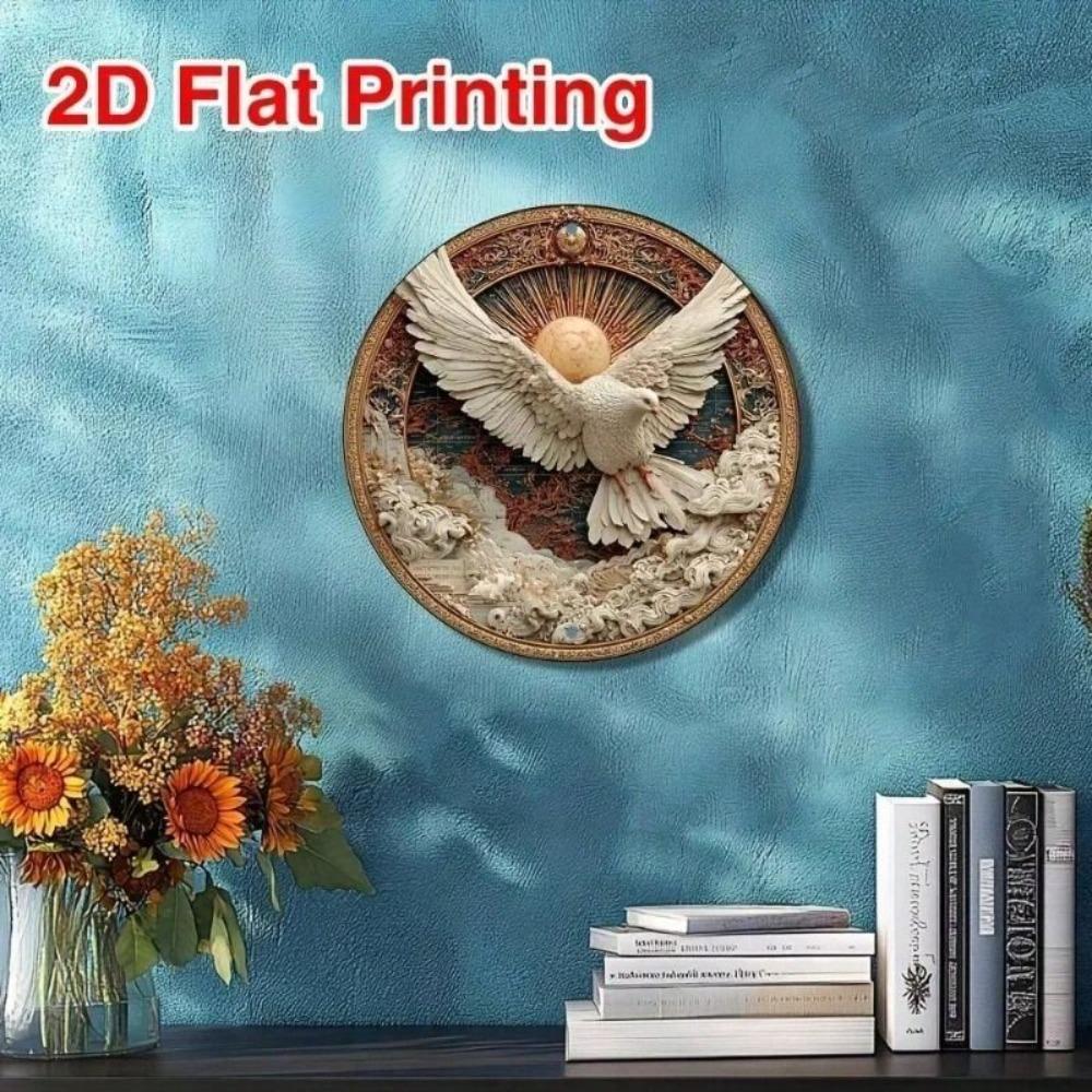 Peace Dove Sunflower Metal Wall Art 20x20cm Kitchen Garden Decor Vintage Tin Sign