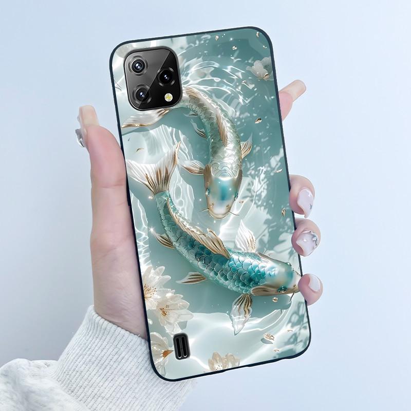 For Blackview A55 Case Oscal C60 Back Cover Luxury Cute Love Rabbit Funny Pattern Black TPU Soft Silicone Protective Phone Case