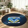 Warrington Wolves Printed Round Crystal Velvet Rug Soft Non Slip Floor Carpet For Bedroom Holiday Gift