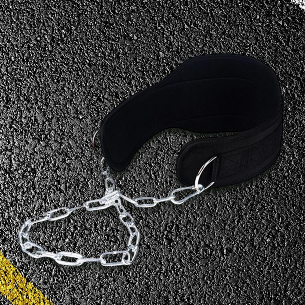 Pull-up Belt Weighted Dip Belt with Chain Neoprene Weight Lifting Dip Belt Workout Belt for Weight Lifting Pull Ups Dips Squats