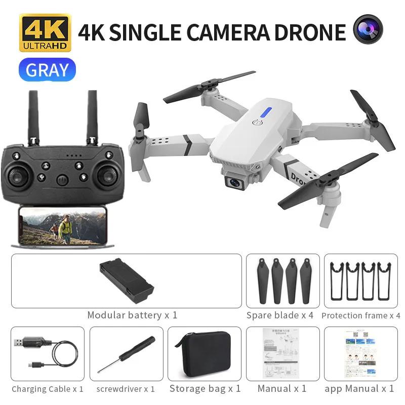 Professional Mini Remote Control Drone E88 4k HD Aerial Camera Wifi FPV Dronfolding Quadcopter RC Helicopter Children's Toy Gift