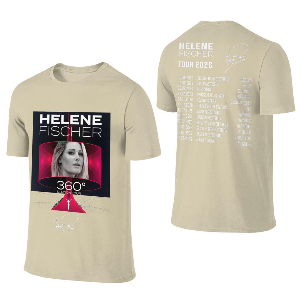 Men Women's Helene Fischer 360° Stadium Tour 2026 Graphic T Shirt Merchandise Funny Pure Cotton T Shirt Tee Clothing Classic