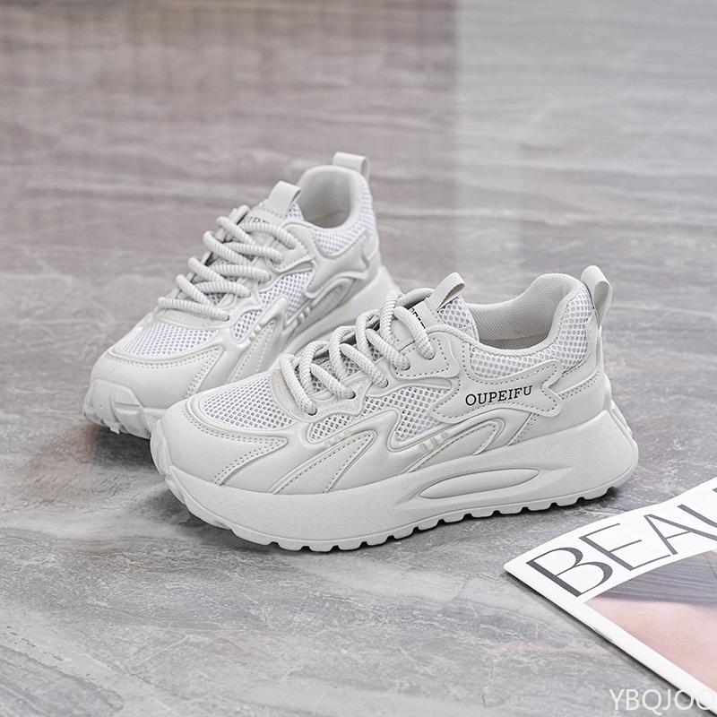 Spring Summer New Women's Sports Shoes Knitted Mesh Outdoor Sports Leisure Lightweight Soft Bottom Breathable Running Shoes