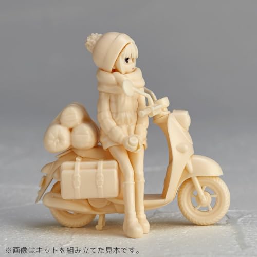 Kaiyodo ARTPLA Yurucamp Shima Rin and Bike Set 1/24 Anime Scale Unpainted Plastic Model Kit