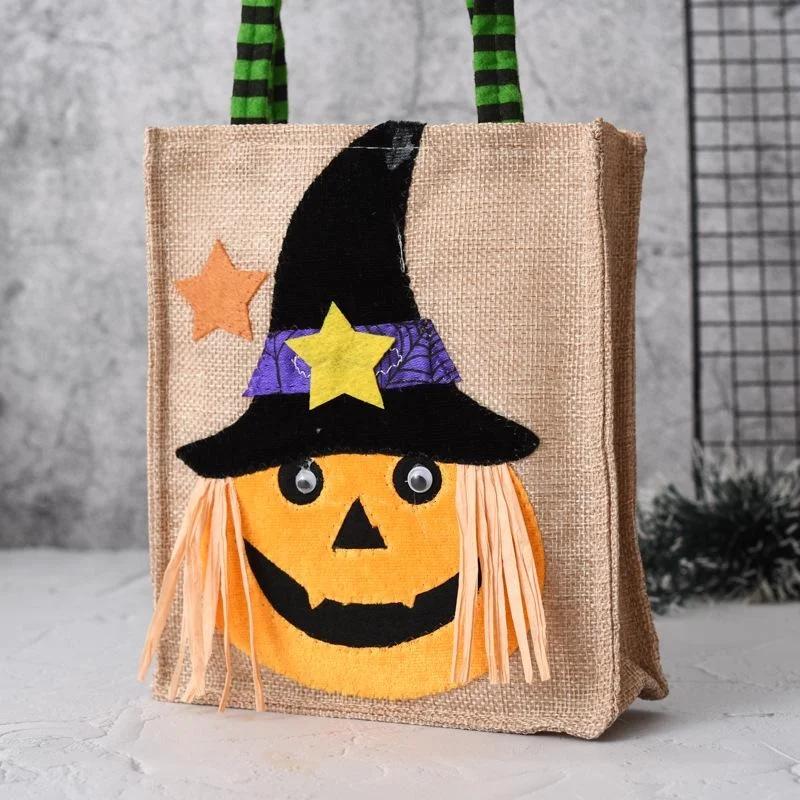 1 Pcs New Halloween Gift Non Woven Handbag Candy Bag Ghost Festival Pumpkin Bag Decoration Prop Gift Bag