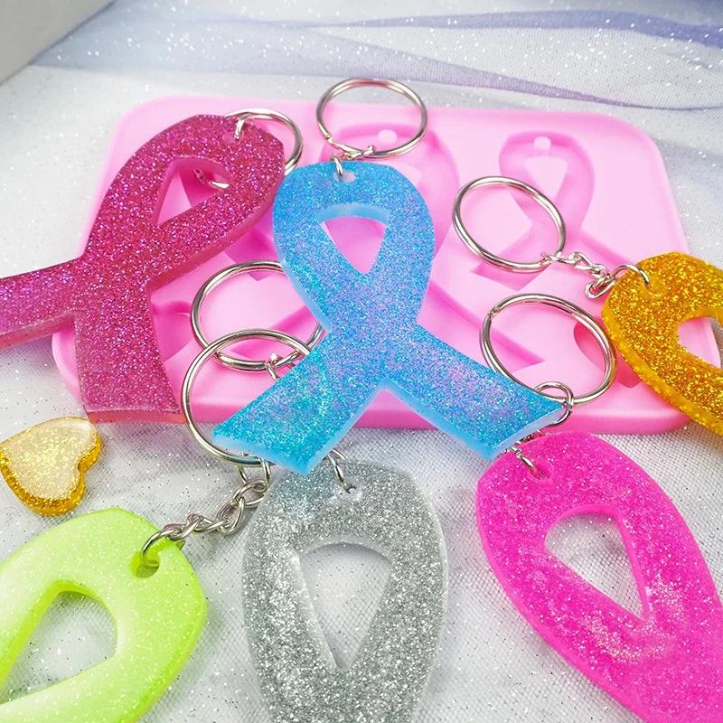 

Bow Key Chain Pendant Mold Mirror Resin Accessories Hanging Accessories DIY Tools A