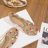 Fashion New Designer Flower Embroider Lace Flat Shoes Woman Soft Bottom Breathable Ballet Flats Round Toe Floral Moccasins Women 2025