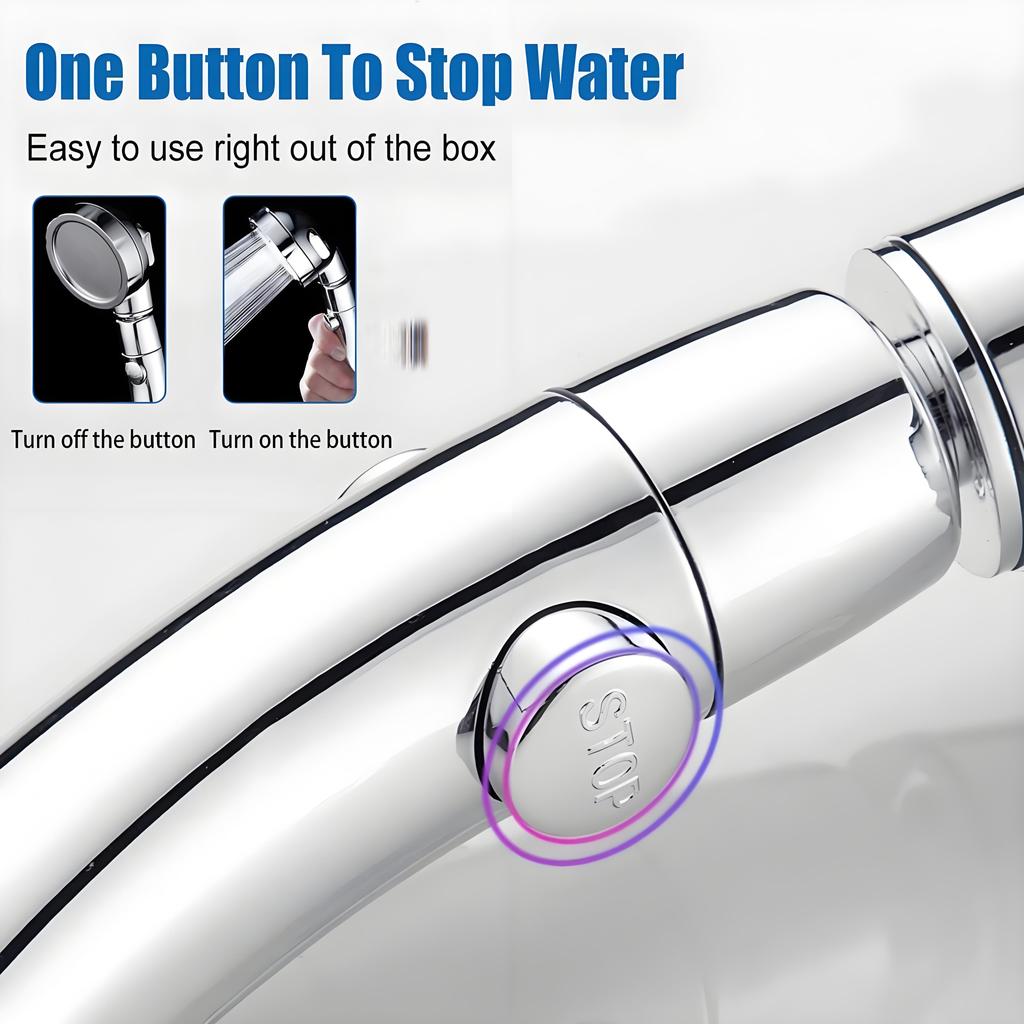 High Pressure Handheld Shower Head, 3-Spray Modes with Water Saving & Pause Switch - Detachable Shower Head for Strong Spray