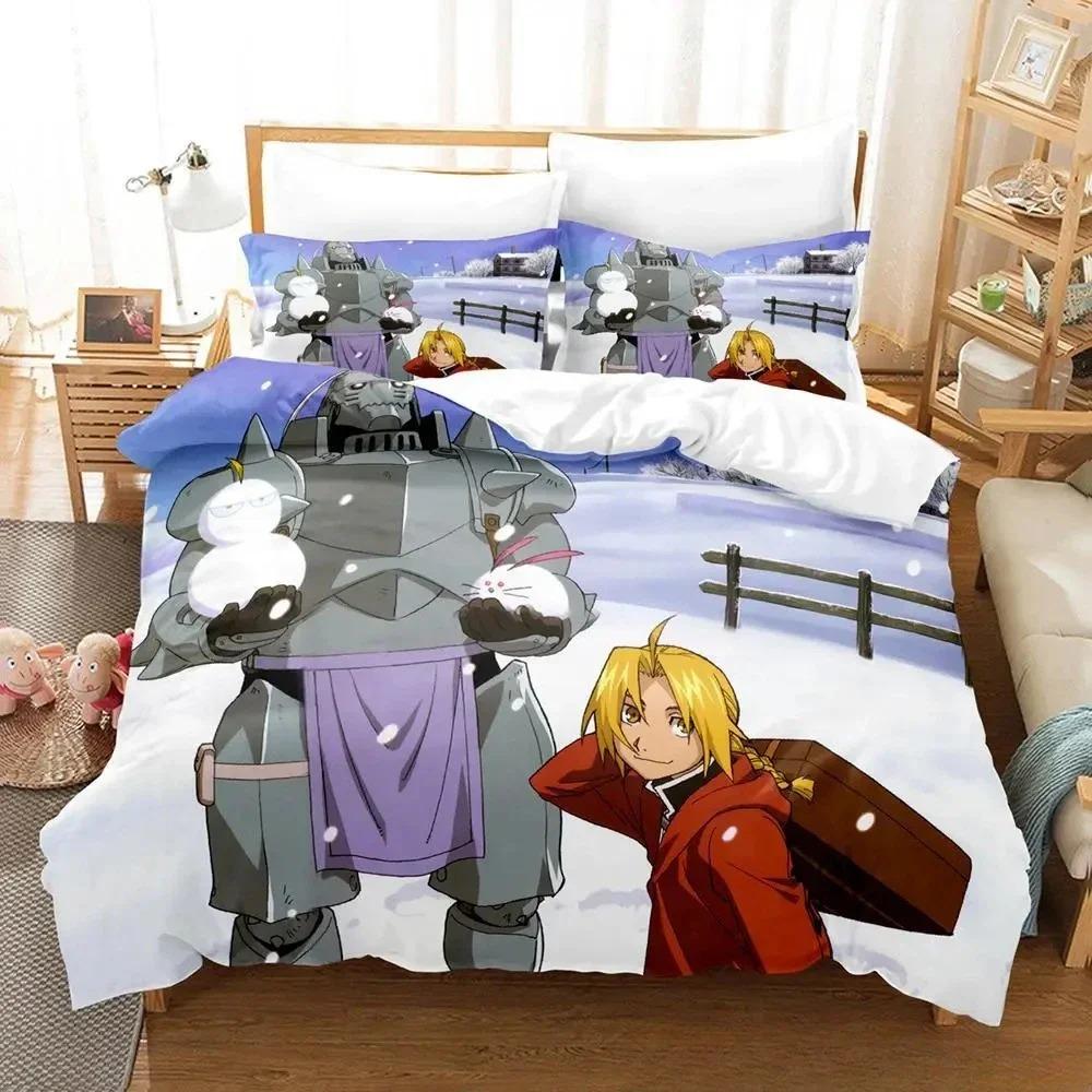 Fullmetal Alchemist Bedding Set Single Twin Full Queen King Size Bed Set Aldult Kid Bedroom Duvet Cover Sets 3D Print Anime Bed