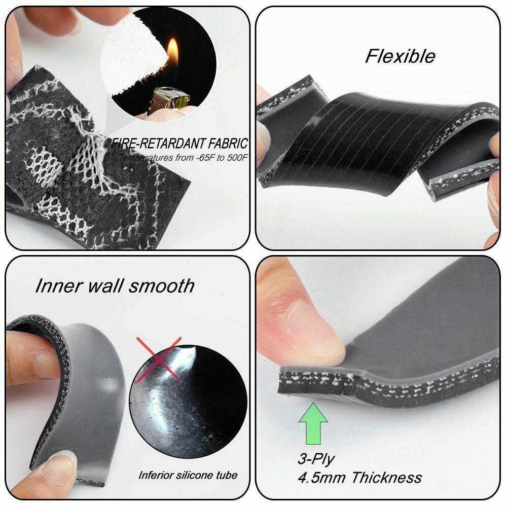 180stupňový kolenový spojovací kus hadice ID 19mm/22mm/25mm/32mm/38mm/51mm/57mm/63mm/70mm/76mm Sací potrubí mezichladiče (4-vrstvý) Silikon