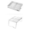 Stainless Steels Grilling Grate BBQ Table Camping Table Foldable Camping Table Outdoor Folding Table Barbecue Table