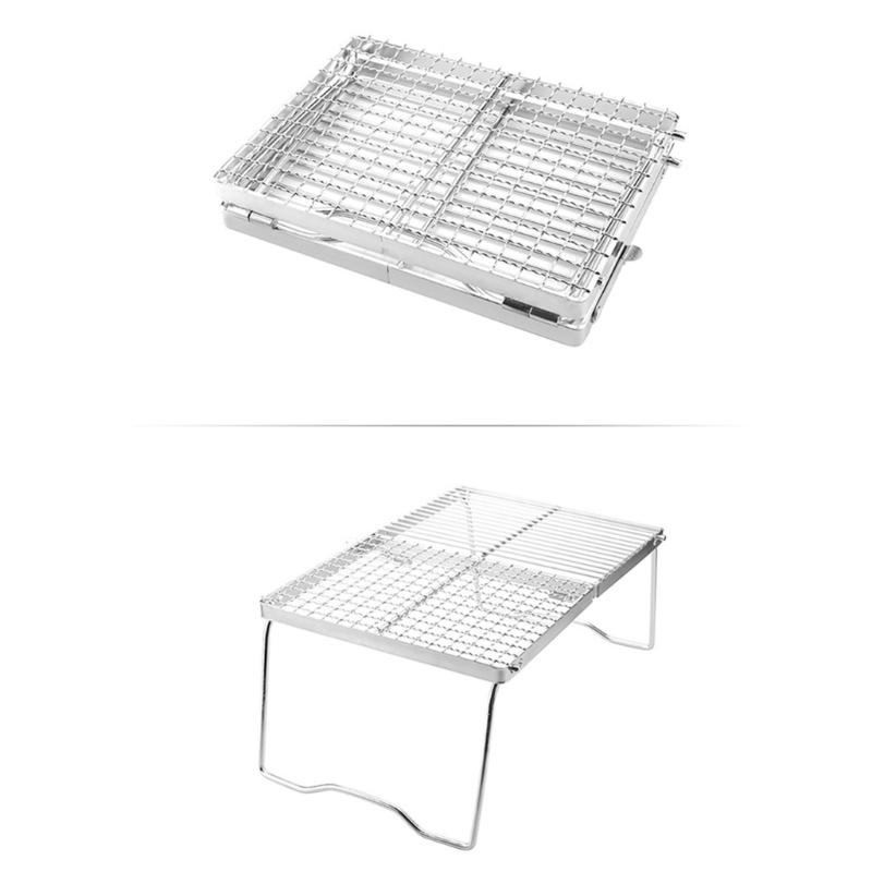Stainless Steels Grilling Grate BBQ Table Camping Table Foldable Camping Table Outdoor Folding Table Barbecue Table