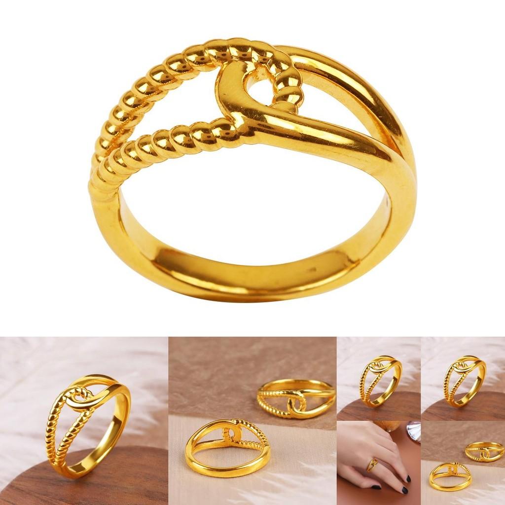 Elegant Adjustable Twist Ring For Couples Crafted From Gold Plated Brass Perfect Gift