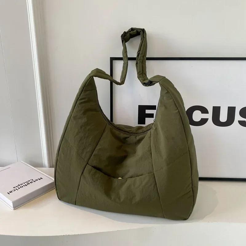 

Trendy Soft Cloth Crossbody Bag for Women Solid Color Big Handbags Y2k Casual Style Shoulder Bag Spring Student Fashion