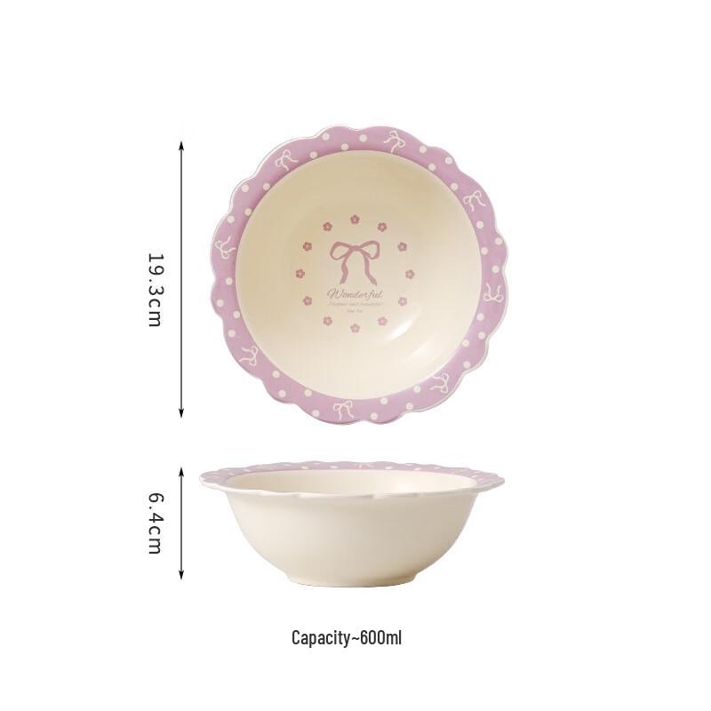 Wu Tuo Original Cute Ceramic Pink Salad Bowl