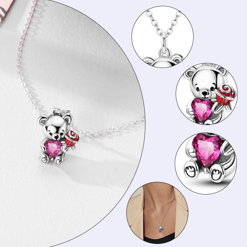New 925 Silver Necklace Zircon Heart Butterfly Simple Necklaces For Women Anniversary Birthday Jewelry Gift Female