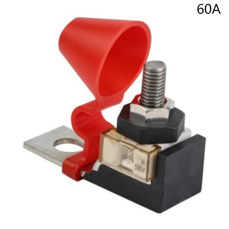

Комплект блока предохранителей с клеммным креплением M8 30A-300A 58V Кольцевой предохранитель Держатель клемм морского аккумулятора Защита зажигания для лодки, грузовика, дома на колесах 60A