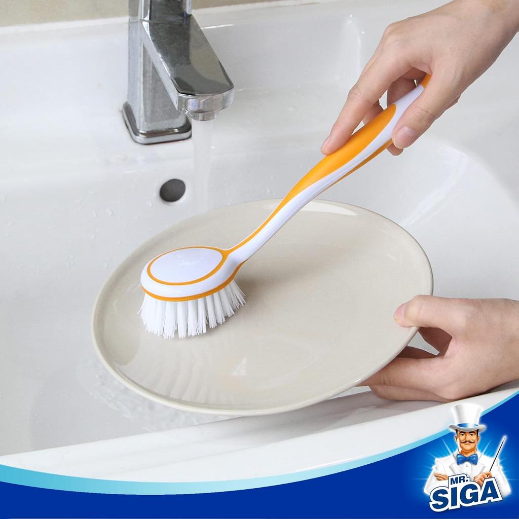 MR.SIGA Round Dish Brush, Size: Dia 5.5 X 25cm - Pack of 3