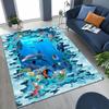 3D Ocean Beach Carpet Mat Rug Illusion Design Home Decoration Non-slip Living Room Floor Mat with Dolphin Coral Visual Effect