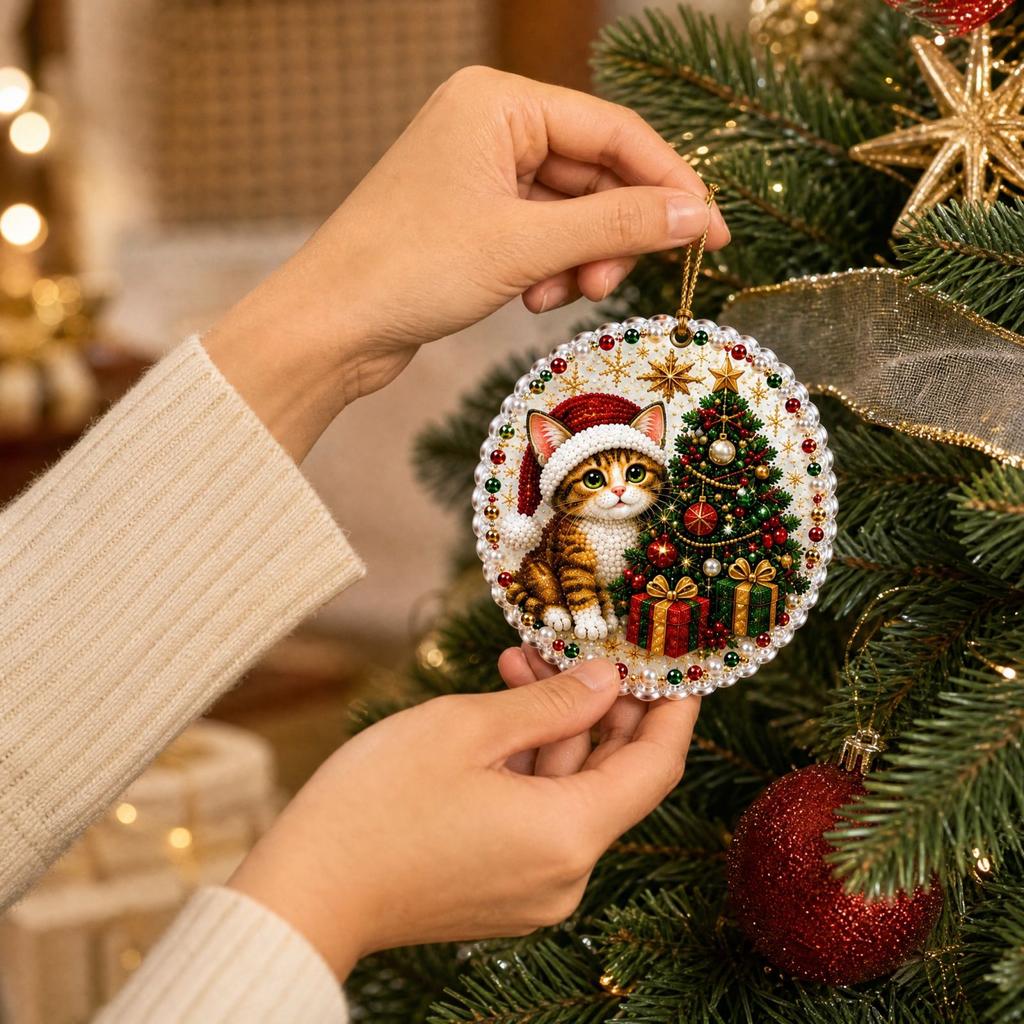 Christmas Round and Hanging Ornament Set, 6