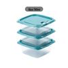 Chahua Bege 780ml Blue Plastic Food Storage Containers (3-Pack)