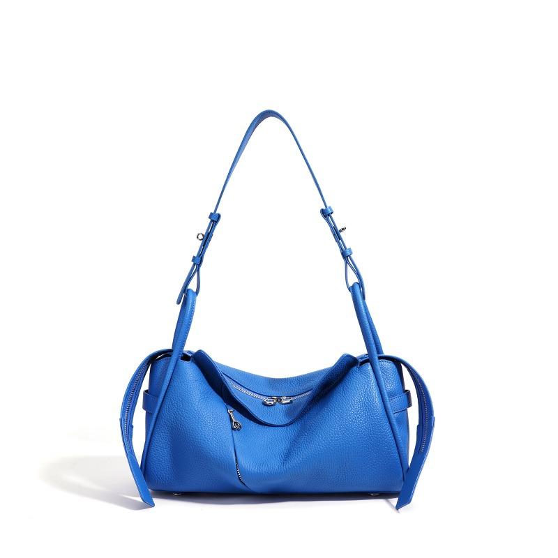 First Layer Cowhide Pillow Bag, Portable Armpit Bag, Genuine Leather Spring and Summer Large-capacity Commuter Shoulder Bag.