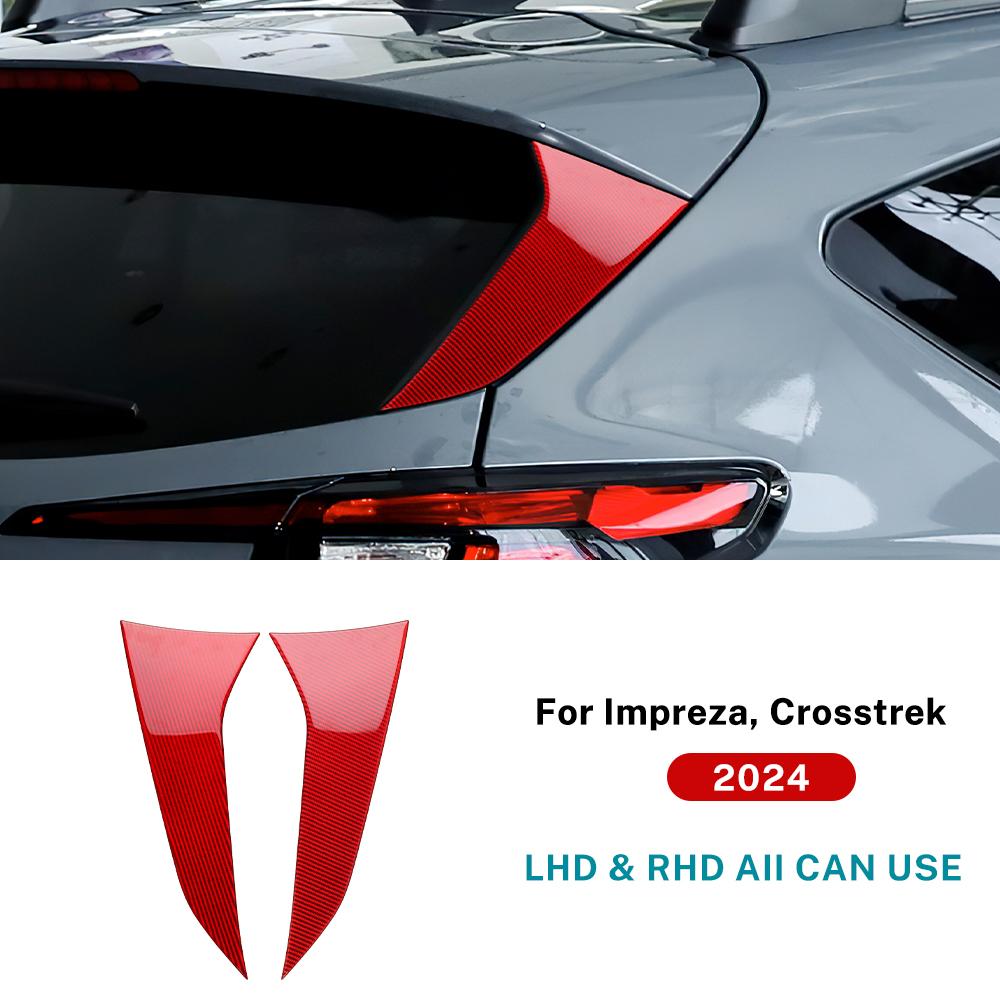 Real Soft Carbon Fiber Sticker For Subaru Crosstrek 2025 Impreza 2025 Car Rear Wing Strip Trim RHD LHD Accessories