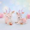 AEE4-Deer Figurines Miniature Deer Family Figures Mini Reindeer Statues Desktop Ornament For Gifts Home Office Car Decor