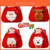 Papai Noel Alegre Natal Presente Infantil Bolsa de Boneca Alça de Cordão Maçã Doce 3D Bolsa de Mão