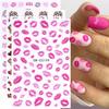 3D Sexy Lips Stickers Leopard Print Love Heart Letter Pink Rose Red Lips Valentines Manicure DIY Romantic Nail Decoration