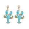 Ocean Series Personalized Earrings Diamond Lobster Decorative Earrings Lobster Earrings  Vacation