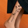 Rose Butterfly English Herbal Tattoo Sticker Clavicle Arm Scar Lasting Dark Semi-Permanent Spice Girl Waterproof Simulation