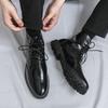 Fashion Winter New Fashion Leather Boots Lace Up Ankle Boots Pointed Toe Casual Motorcycle Boots Luxury Designer Brogues Shoes