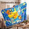 Custom Name Flannel Blanket,Pokémon Lightweight Warm Bed Blanket For Couch & Holiday Gift